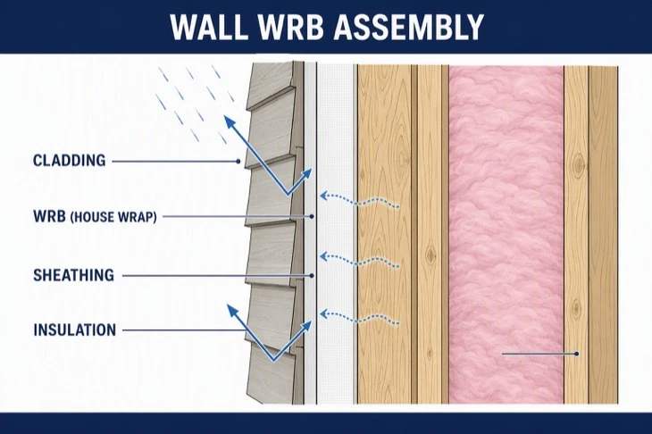 Wall Assembly WRB House Wrap Cross Section Wall Assembly WRB House Wrap Cross Section
