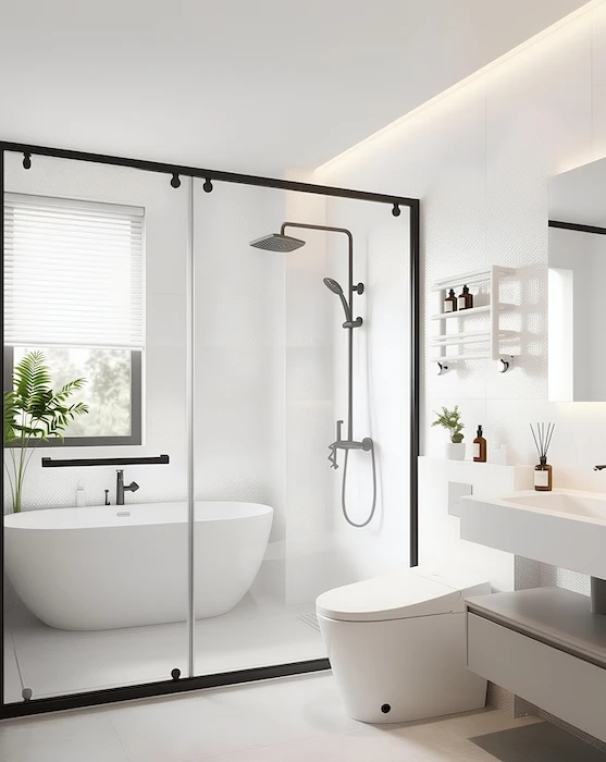 White PVC Shower Wall Panels - Gloss White & Matte White Bathroom Cladding for Healthcare, Social Housing & Student Accommodation
